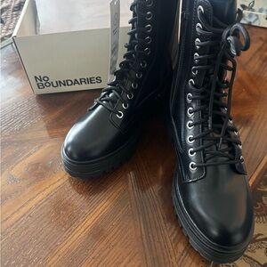 No Boundaries Women's Black Combat Boots